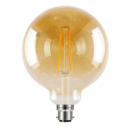 LED Edison Bulb G125 5w B22D Amber Dimmable