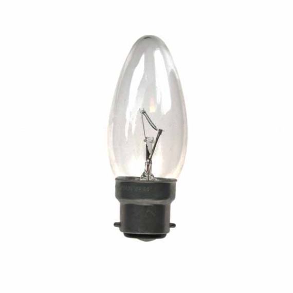 CANDLE 240V 40W B22D CLEAR