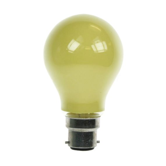 GLS Light Bulb 240V 25W B22D Yellow