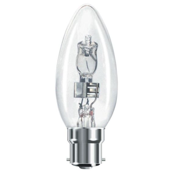 LOW ENERGY HALOGEN CANDLE BULB 42W B22D CLEAR