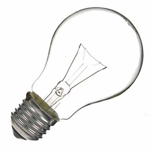 a traditional incandescent light bulb